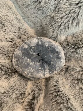 Natural Celestite Crystal Geode - Light Blue Decorative Accent